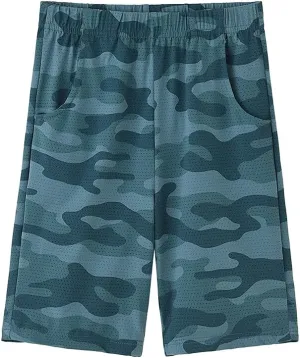 ACESTAR Boys Camouflage Athletic Shorts - Quick Dry Active Youth Printed Camo Core Mesh Sport Shorts with Pockets