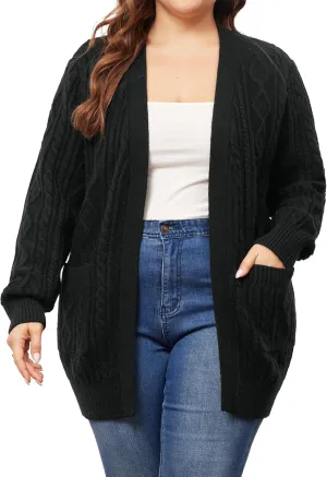 Agnes Orinda Cardigan Sweaters for Women 2025 Plus Size Lightweight Long Sleeve Open Front Sweaters with Pockets