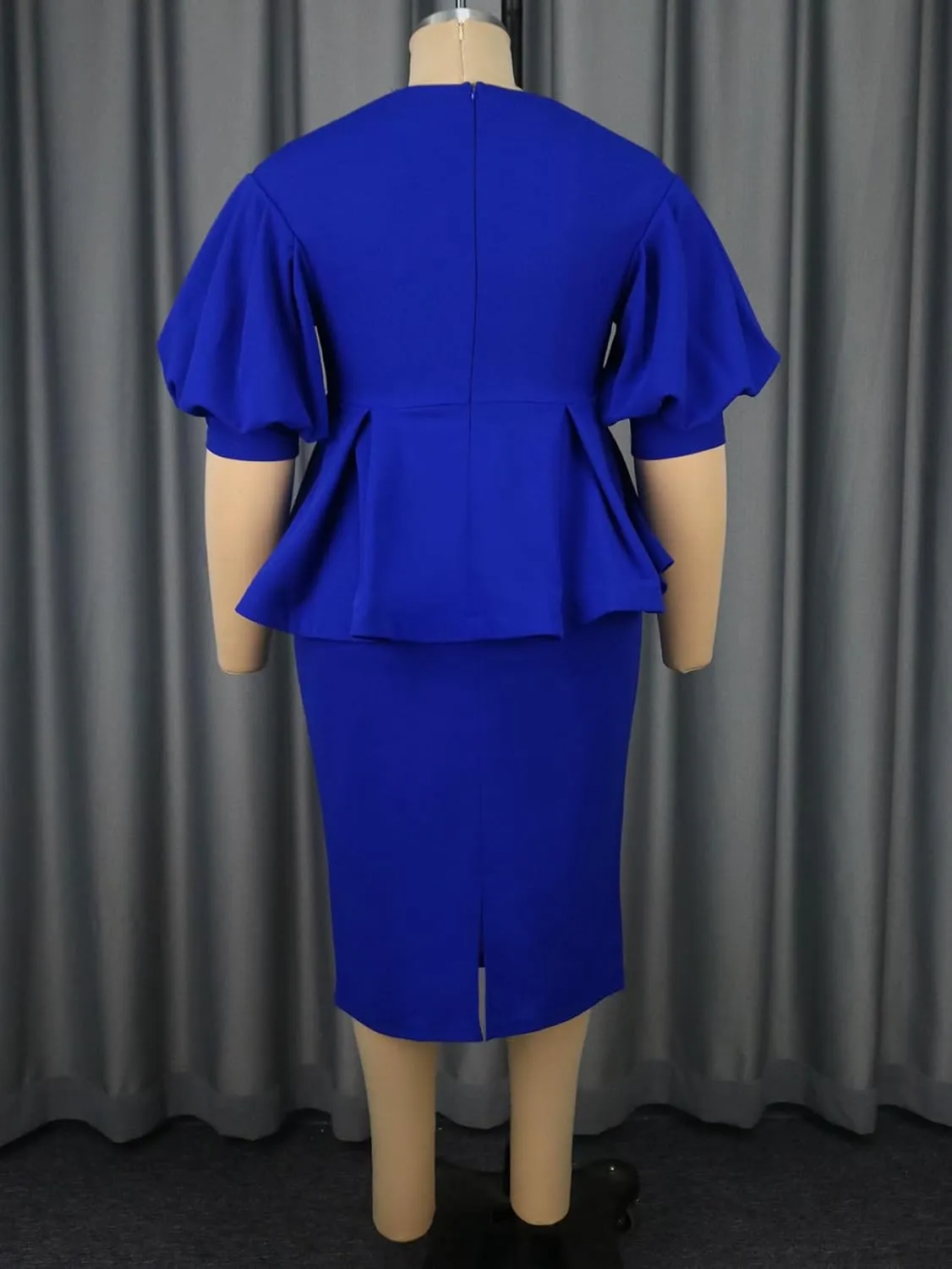 AOMEI Business Suit Sets for Women's 2 Piece Outfits V Neck Peplum Tops Floral Applique Formal Pencil Midi Skirt Suit…