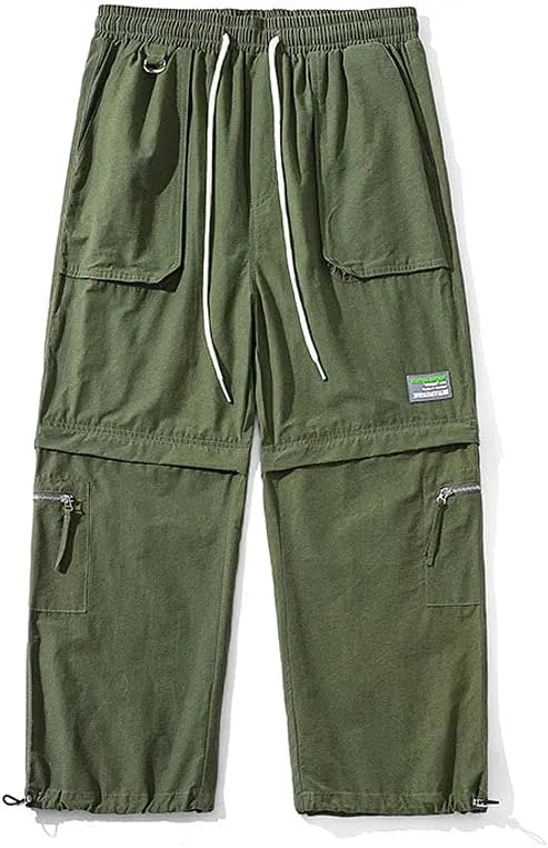 Astellarie Mens Baggy Cargo Joggers Casual Drawstring Loose Fit Hip-hop Sweatpants with Multi-Pocket