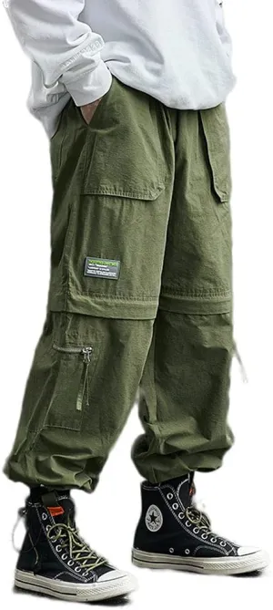 Astellarie Mens Baggy Cargo Joggers Casual Drawstring Loose Fit Hip-hop Sweatpants with Multi-Pocket