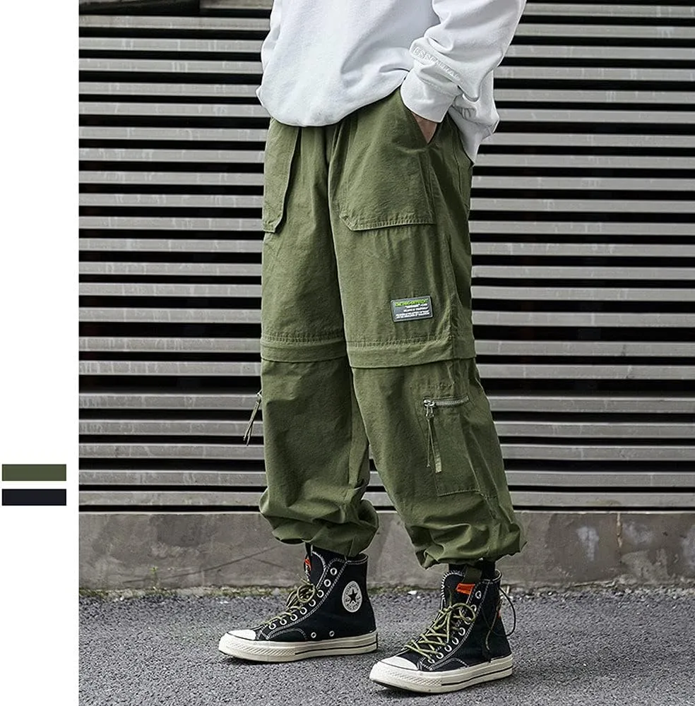 Astellarie Mens Baggy Cargo Joggers Casual Drawstring Loose Fit Hip-hop Sweatpants with Multi-Pocket