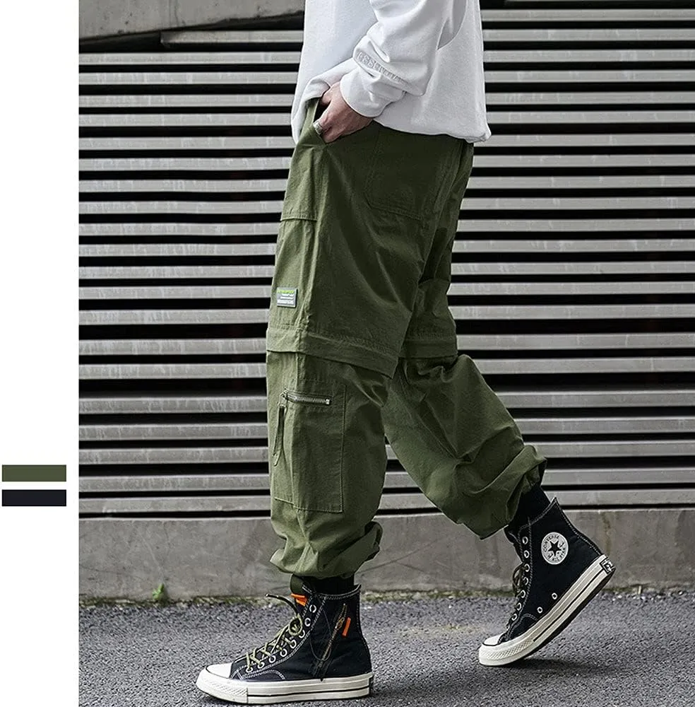 Astellarie Mens Baggy Cargo Joggers Casual Drawstring Loose Fit Hip-hop Sweatpants with Multi-Pocket