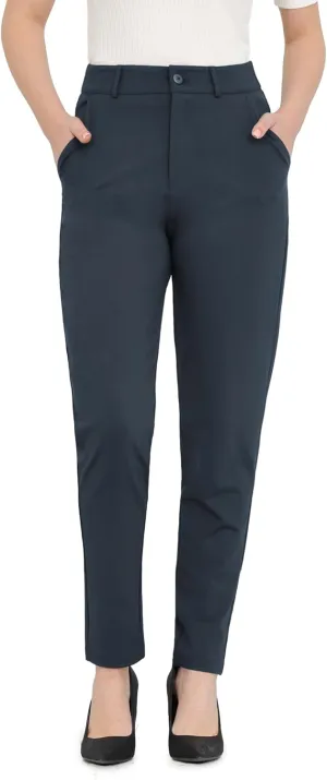 Bamans Womens 27"/29" Dress Pants Work Office Slacks Business Casual Stretch Skinny Leg with Pockets