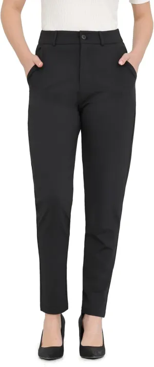 Bamans Womens 27"/29" Dress Pants Work Office Slacks Business Casual Stretch Skinny Leg with Pockets