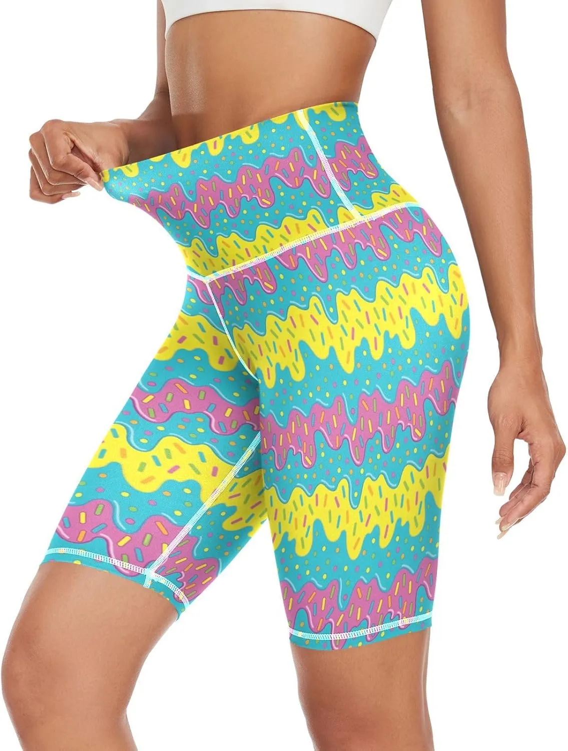 Biker Yoga Shorts with Pockets for Women Spandex Compression Shorts, High Waist Soft Workout Leggings, X-Small