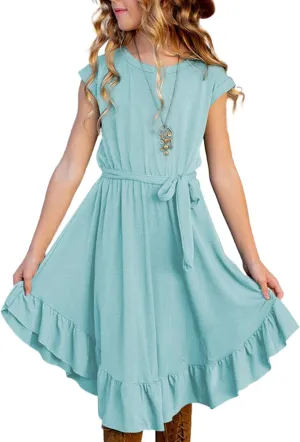 blibean Tween Girl Fashion Swing Dress Boho A-line Dresses 4-13 Years