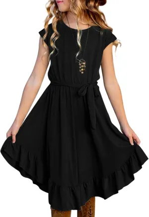 blibean Tween Girl Fashion Swing Dress Boho A-line Dresses 4-13 Years