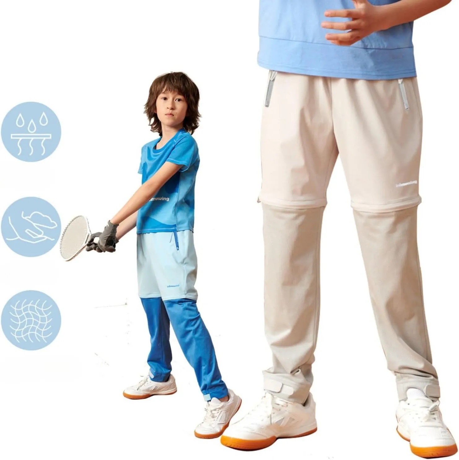 Boys' Convertible Pants - Quick-Dry Waterproof Zip-Off Trousers for Outdoor Hiking & Climbing