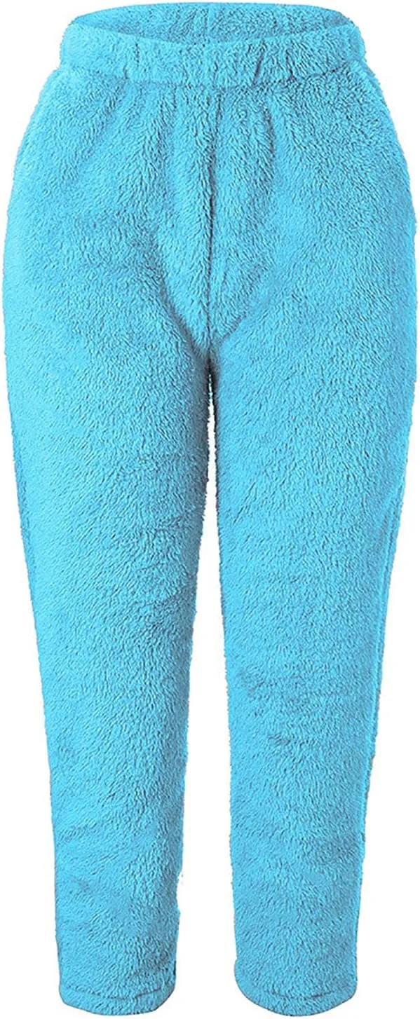 BZGTZT Fleece Pajama Pants For Women Winter Cozy Lounge Pants Warm Soft Sherpa Lined Fleece Pj Bottoms Sleepwear Loungewear