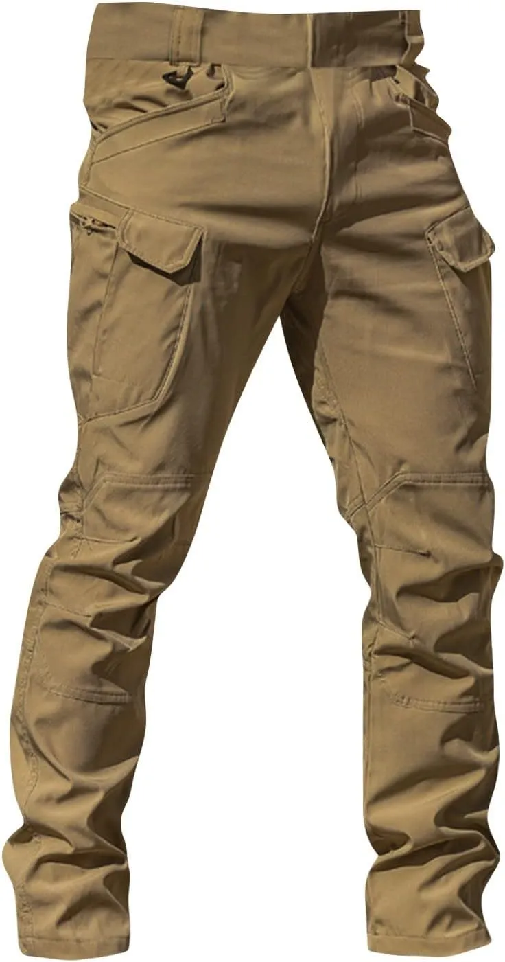 Camo Tactical Pants Men Stretch Waterproof Cargo Work Pants Lightweight Relaxed Fit Hiking Pants Multi Pockets
