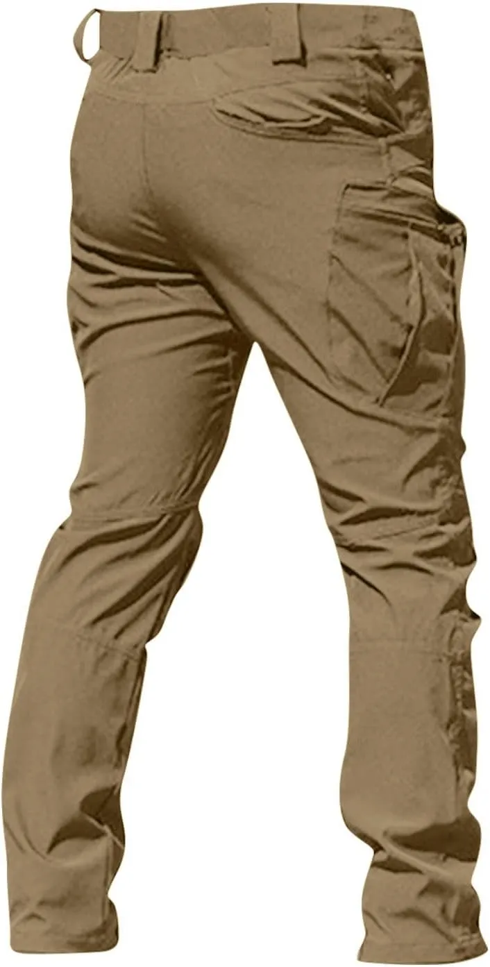 Camo Tactical Pants Men Stretch Waterproof Cargo Work Pants Lightweight Relaxed Fit Hiking Pants Multi Pockets