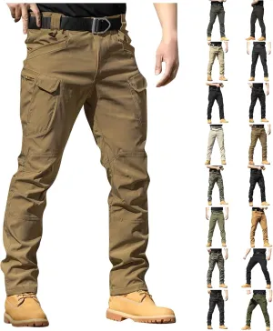 Camo Tactical Pants Men Stretch Waterproof Cargo Work Pants Lightweight Relaxed Fit Hiking Pants Multi Pockets