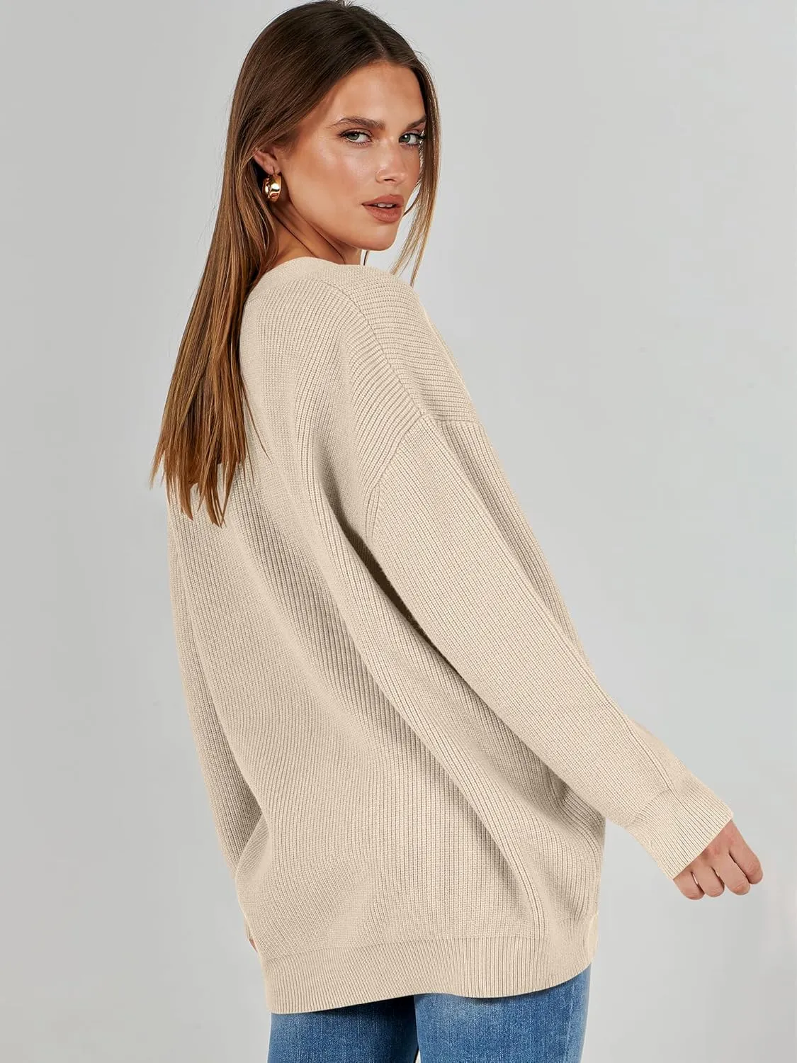Caracilia Women's Oversized Cardigan Sweaters Long Sleeve Button Down Open Front Knit Sweater 2024 Fall Fashion Outfits