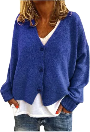 Cardigan Sweaters for women Casual Button Down Long Sleeve Knit Cropped Open Front Sweaters Wool Blend Sweater Jacket