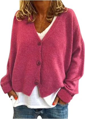 Cardigan Sweaters for women Casual Button Down Long Sleeve Knit Cropped Open Front Sweaters Wool Blend Sweater Jacket