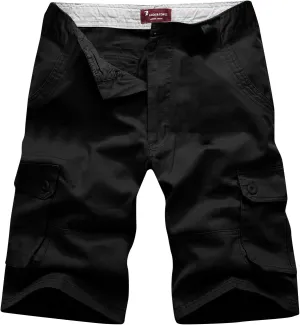 Cargo Shorts for Men Loose Fit Cotton Multi Pocket Work Utility Shorts Casual Athletic Shorts Tooling Shorts No Belt