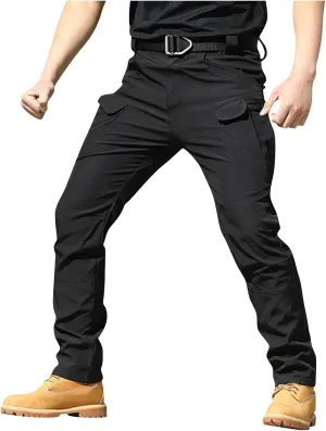 Cargo Work Pants for Men Baggy Lightweight Camo Tactical Pants Waterproof Flexcamo Hiking Pants wih Multi Pockets
