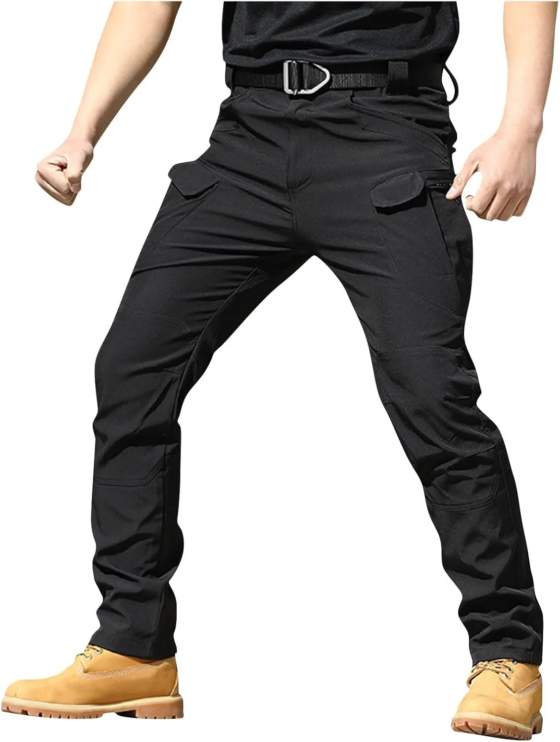 Cargo Work Pants for Men Baggy Lightweight Camo Tactical Pants Waterproof Flexcamo Hiking Pants wih Multi Pockets
