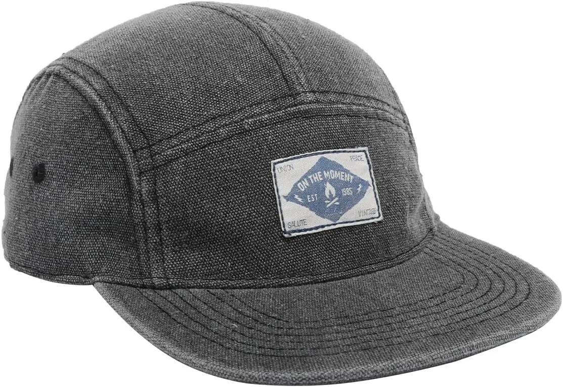 Clakllie 5 Panel Flat Brim Baseball Cap - Washed Cotton, Vintage Dad Hat for Men & Women Street Style Trucker Cap Hip Hop Hat