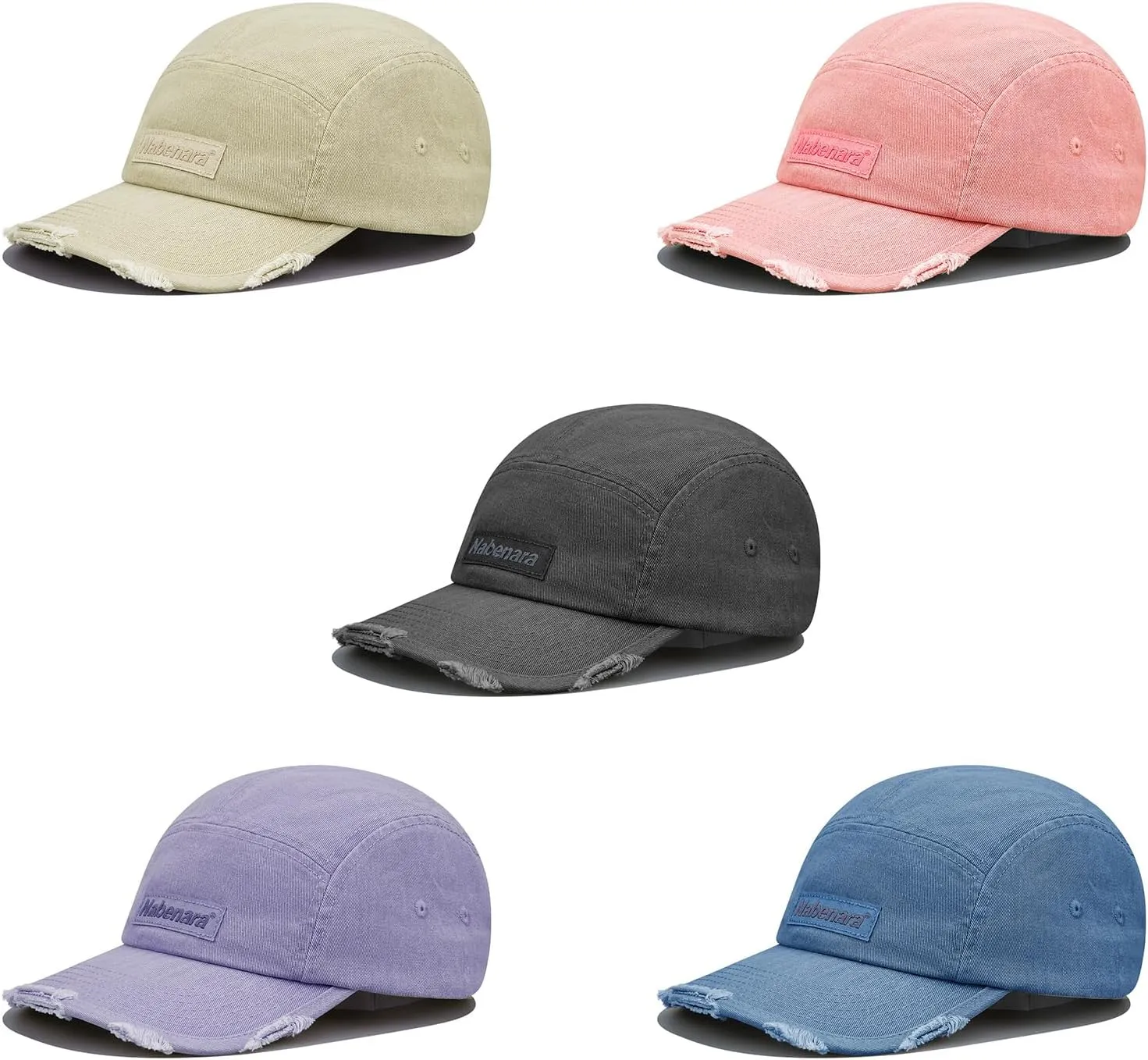Clakllie 5 Panel Flat Brim Baseball Cap - Washed Cotton, Vintage Dad Hat for Men & Women Street Style Trucker Cap Hip Hop Hat