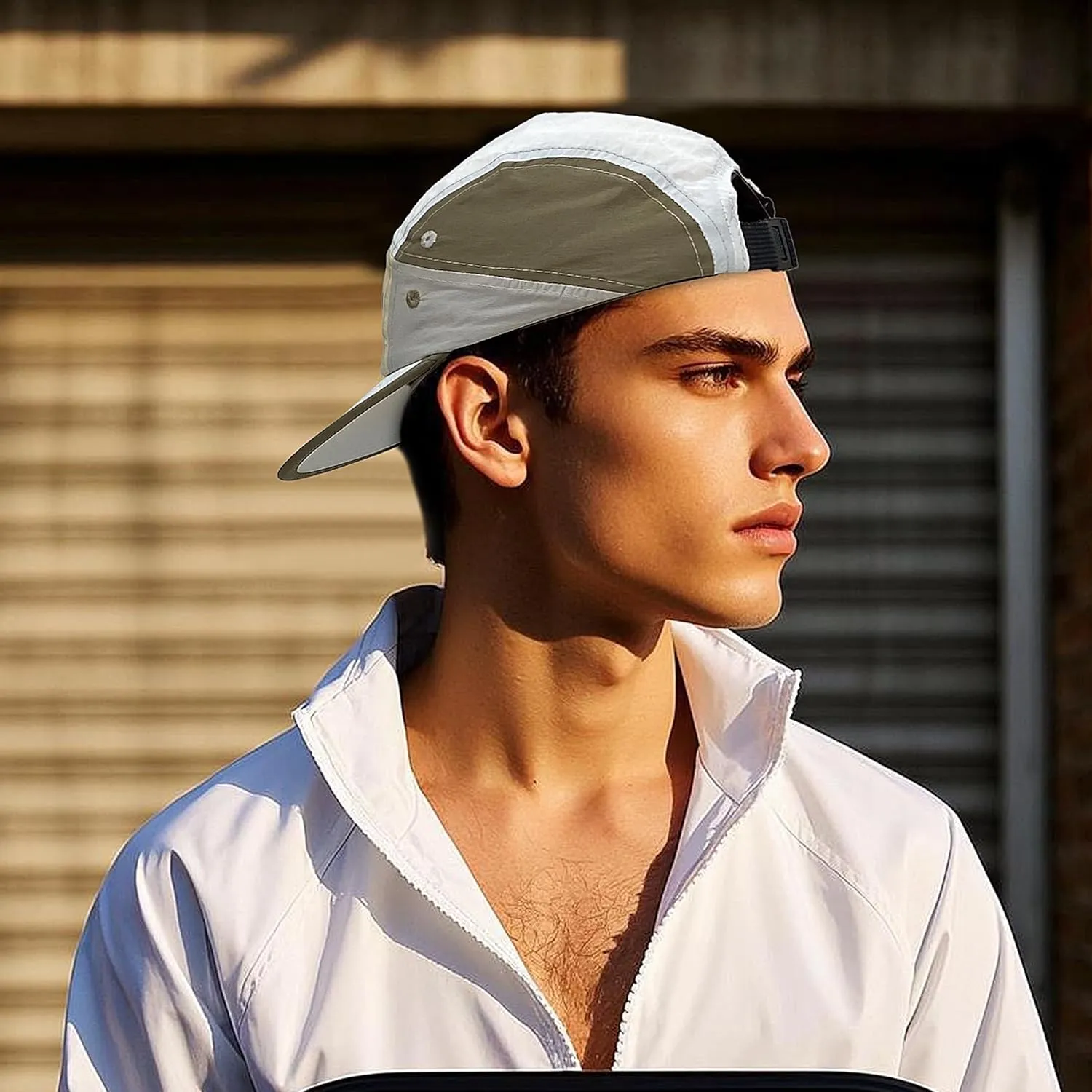 Clakllie 5 Panel Hat for Men Quick Dry Lightweight Running Baseball Cap Flat Brim Hiking Hat Women Outdoor Trekking Hat