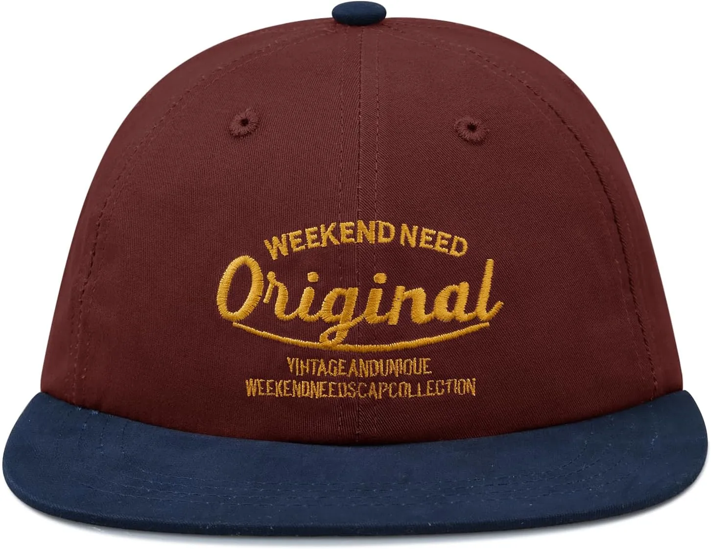 Clakllie Retro Flat Brim Baseball Cap Street Style Trucker Hat Snapback Low Profile Dad Hat Cooling Hip Hop Caps