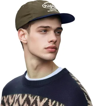 Clakllie Retro Flat Brim Baseball Cap Street Style Trucker Hat Snapback Low Profile Dad Hat Cooling Hip Hop Caps