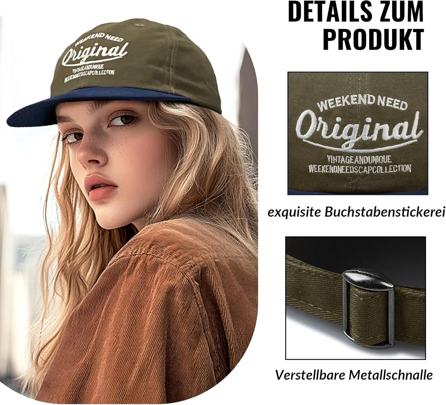 Clakllie Retro Flat Brim Baseball Cap Street Style Trucker Hat Snapback Low Profile Dad Hat Cooling Hip Hop Caps