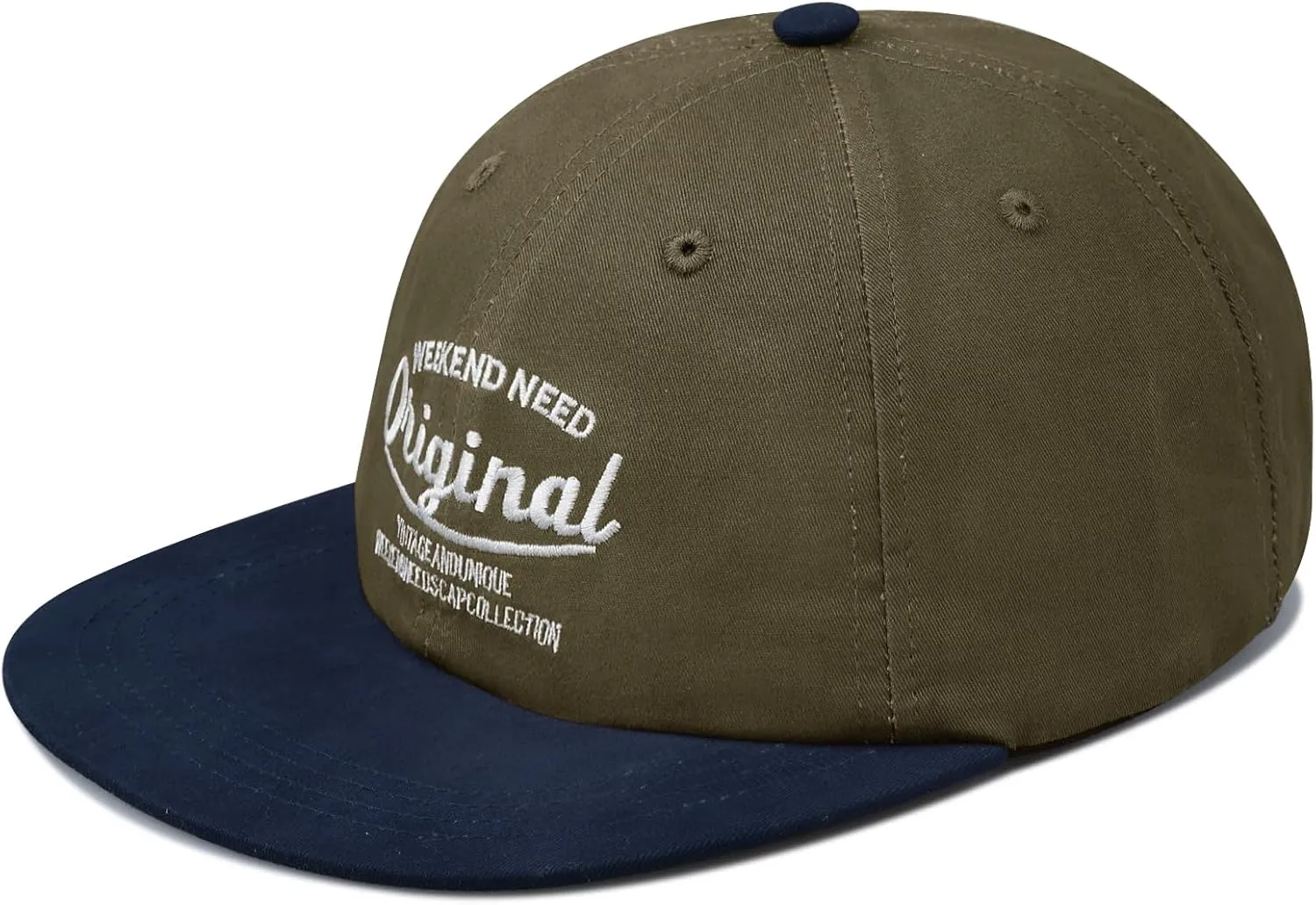 Clakllie Retro Flat Brim Baseball Cap Street Style Trucker Hat Snapback Low Profile Dad Hat Cooling Hip Hop Caps