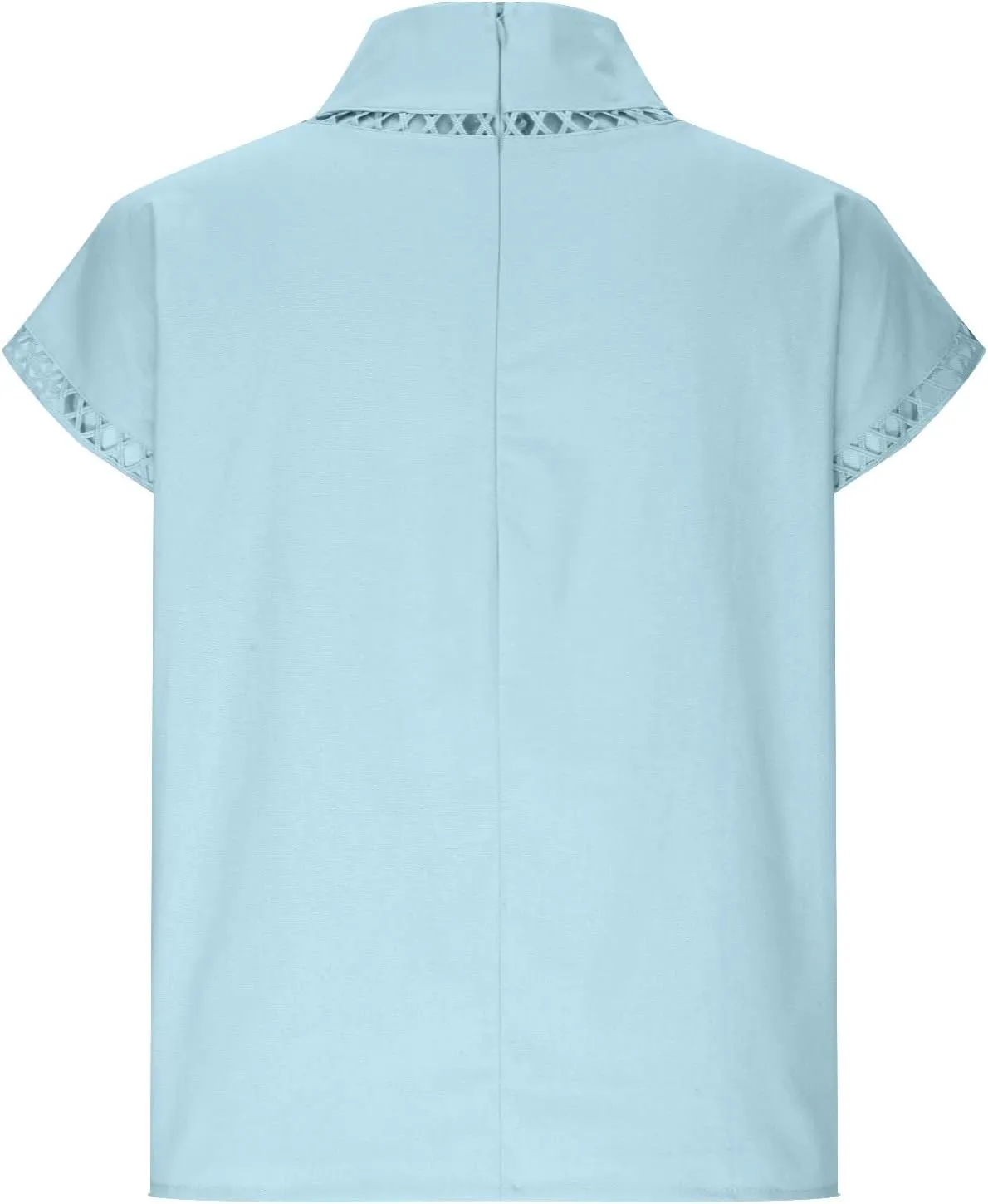 Cotton Linen Tops for Women 2024 Casual Cap Sleeve Summer Shirts Loose High Neck Tshirt Dressy Casual Blouses
