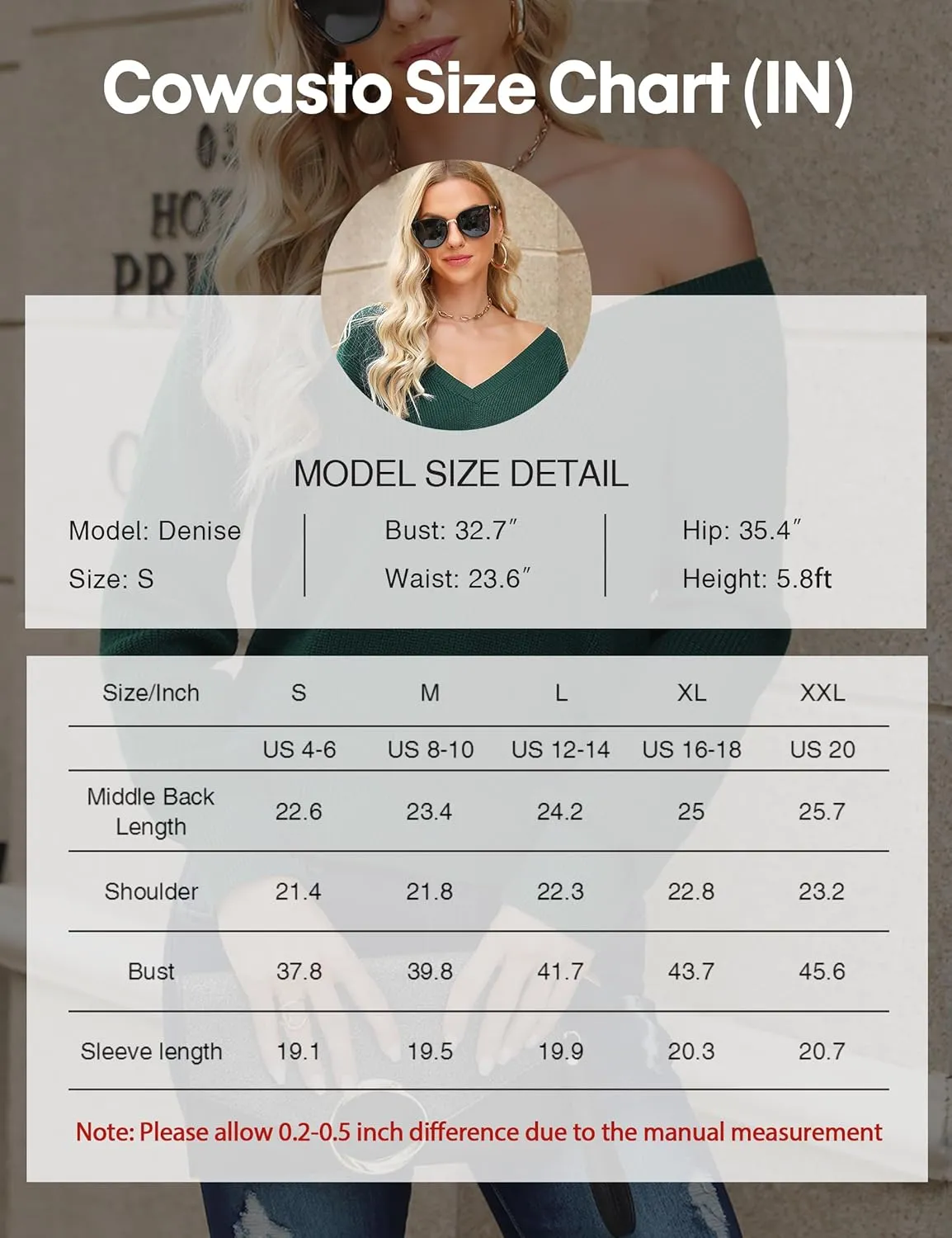 Cowasto Women Sexy Deep V Neck Sweater Christmas Sweaters Casual Long Sleeve Fall Sweaters Pullover