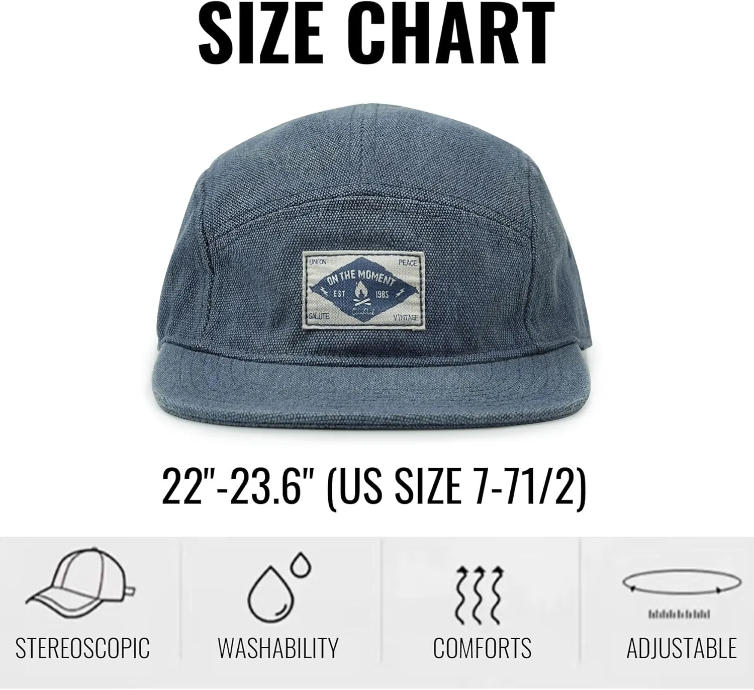Croogo 5 Panel Hat Flat Brim Baseball Cap Snapback Hats for Men Vintage Trucker Dad Hat Hip Hop Street Style Skateboard Hats