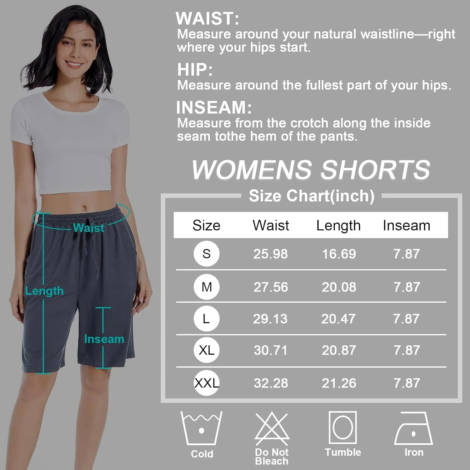 CULAYII Women's High Waisted Basketball Shorts Long Bermuda Gym Yoga Shorts with Pockets Athletic Knee Length Running Shorts