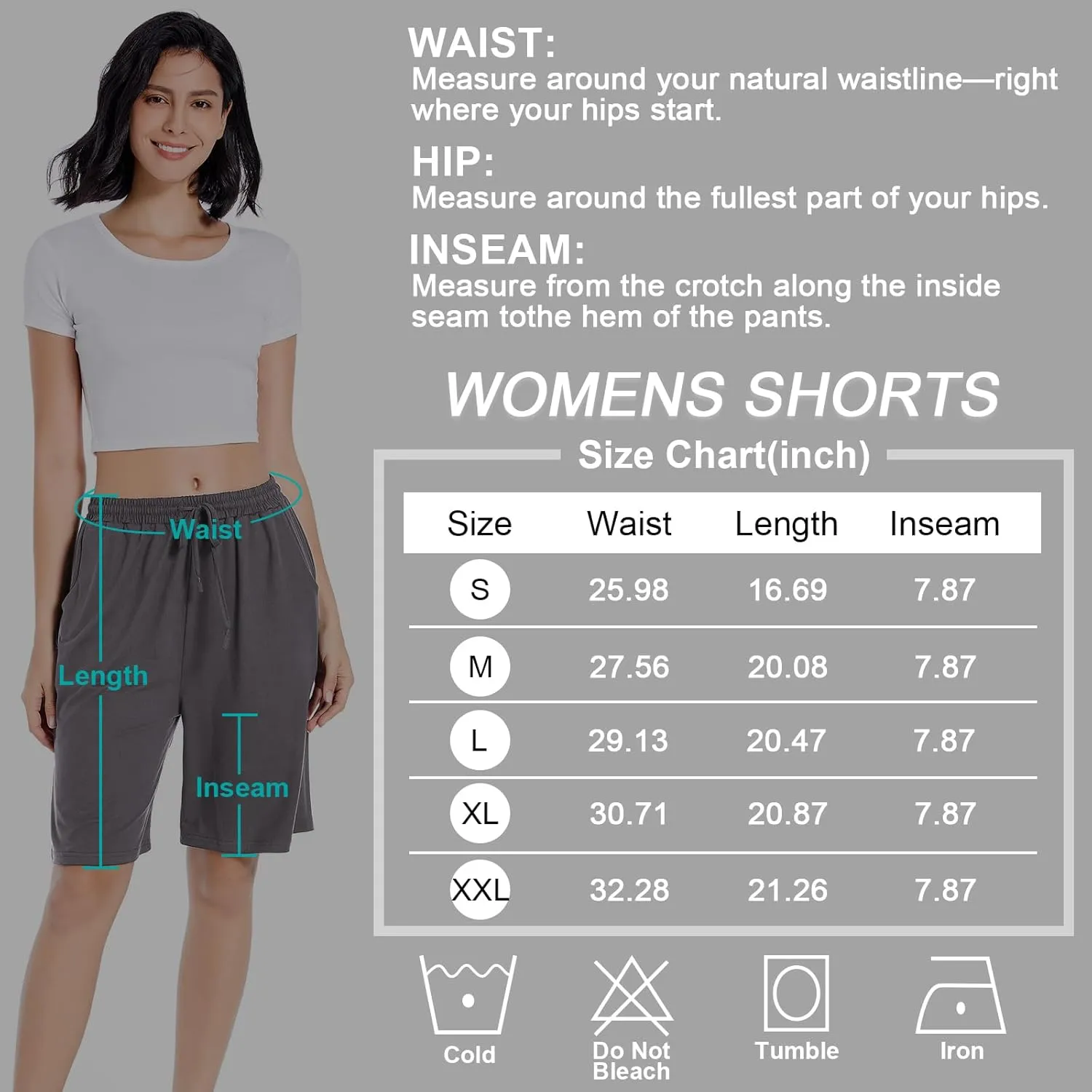 CULAYII Women's High Waisted Basketball Shorts Long Bermuda Gym Yoga Shorts with Pockets Athletic Knee Length Running Shorts