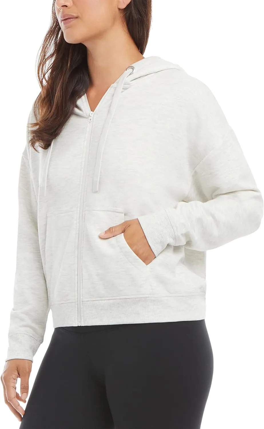 Danskin Women's Zip Front Hoodie with Ruched Back