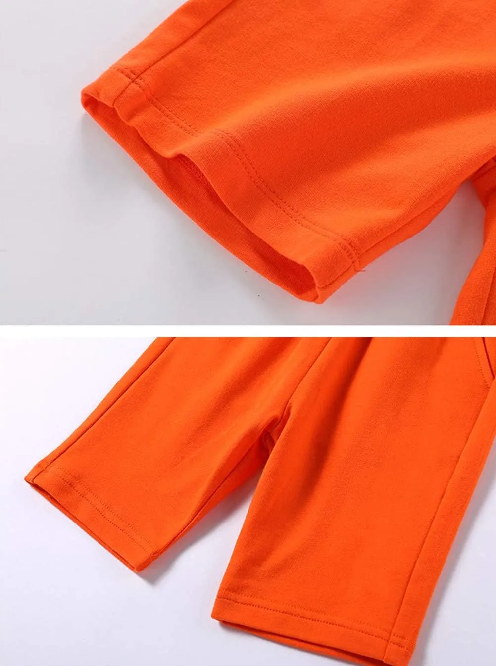 DCUTERQ Boys Girls Cotton Shorts Summer Knee Length Solid Sport Jogger Pants Drawstring Sweatpants for Kids Toddler 1-8 Years
