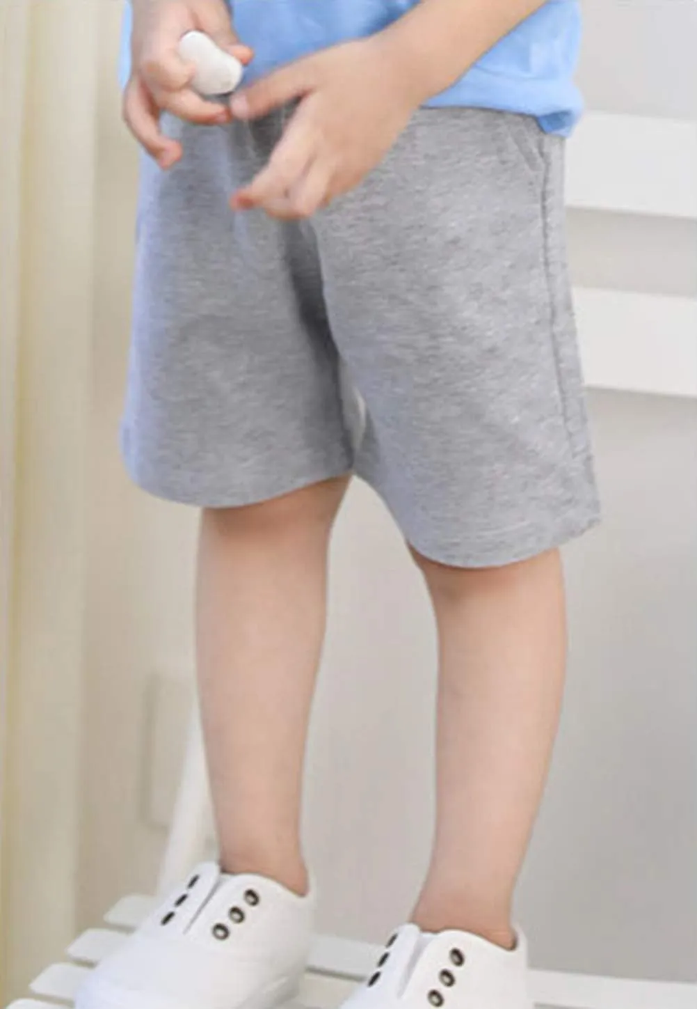 DCUTERQ Boys Girls Cotton Shorts Summer Knee Length Solid Sport Jogger Pants Drawstring Sweatpants for Kids Toddler 1-8 Years