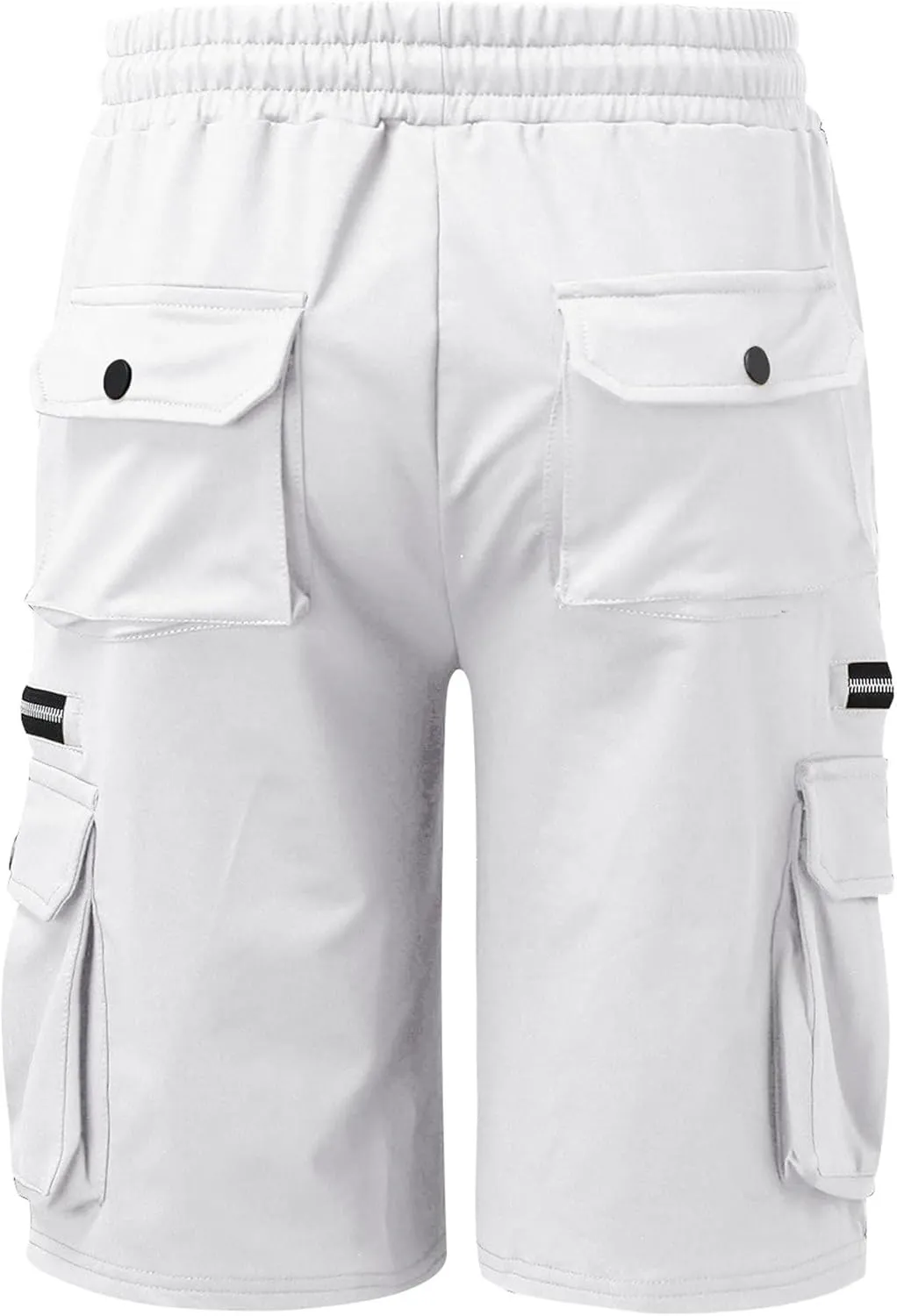 DGHM-JLMY Men's 3/4 Cotton Loose Summer Cargo Shorts Loose Hiking Shorts with Flap Pockets Elastic Relaxed Fit Jogger Shorts