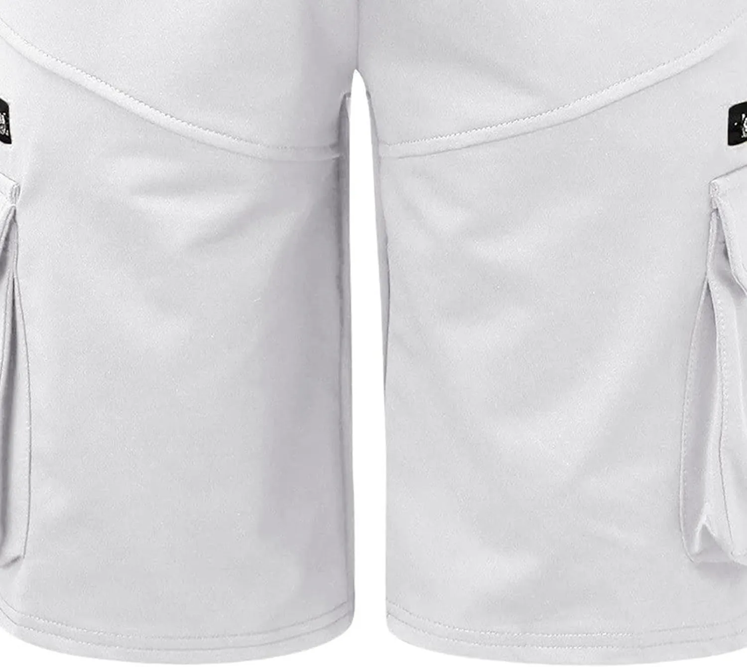 DGHM-JLMY Men's 3/4 Cotton Loose Summer Cargo Shorts Loose Hiking Shorts with Flap Pockets Elastic Relaxed Fit Jogger Shorts