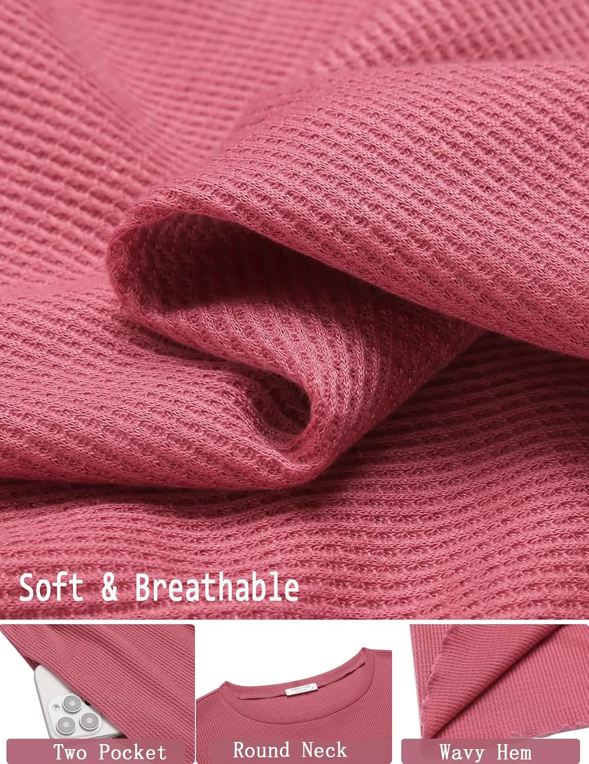 Ekouaer Lounge Sets for Women Waffle Knit Pajama Set Shorts 2 Piece Matching Loungewear Summer Outfits with Pockets