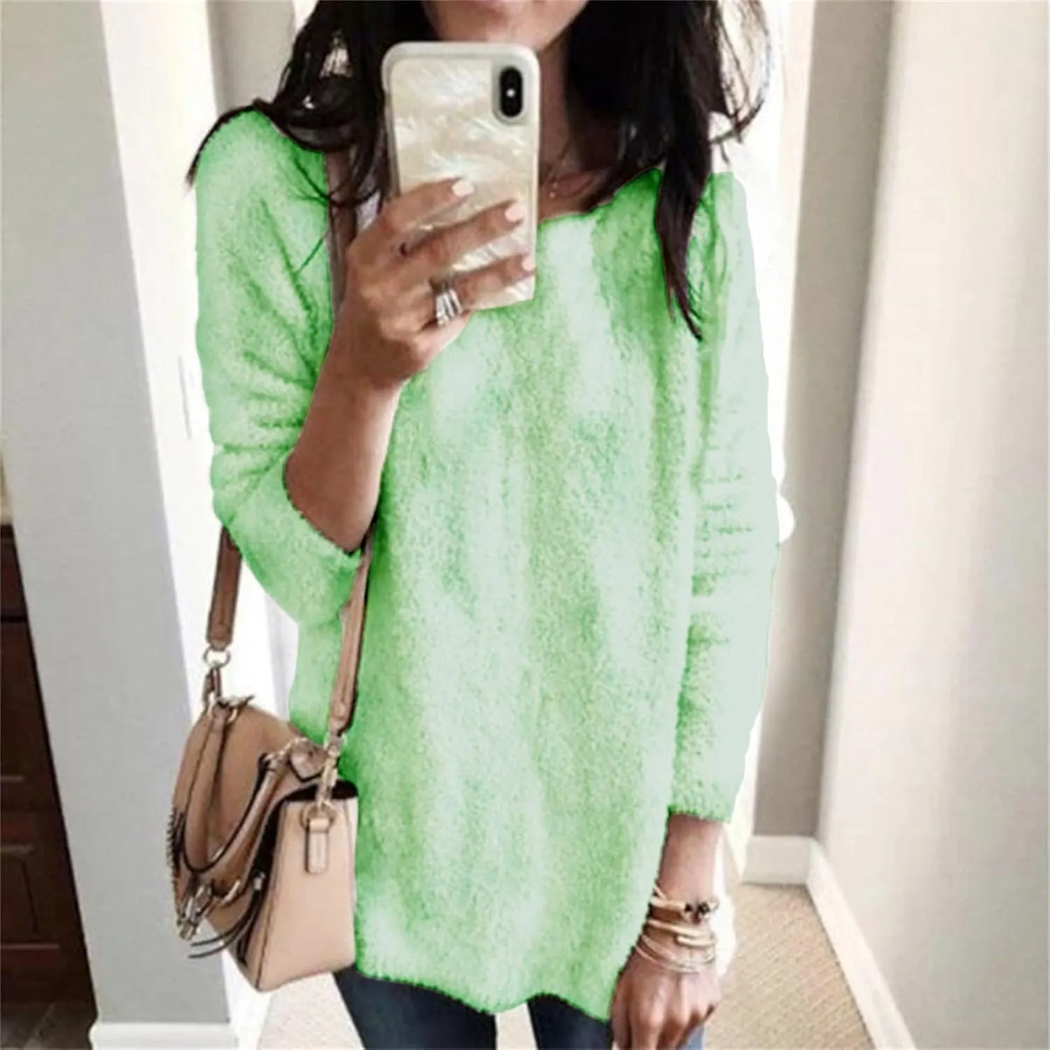 Fall Sweaters for Women Winter Coat Fleece Thickening Plus Size Coat Jacket Casual Plus Size Long Sleeve Loose Top