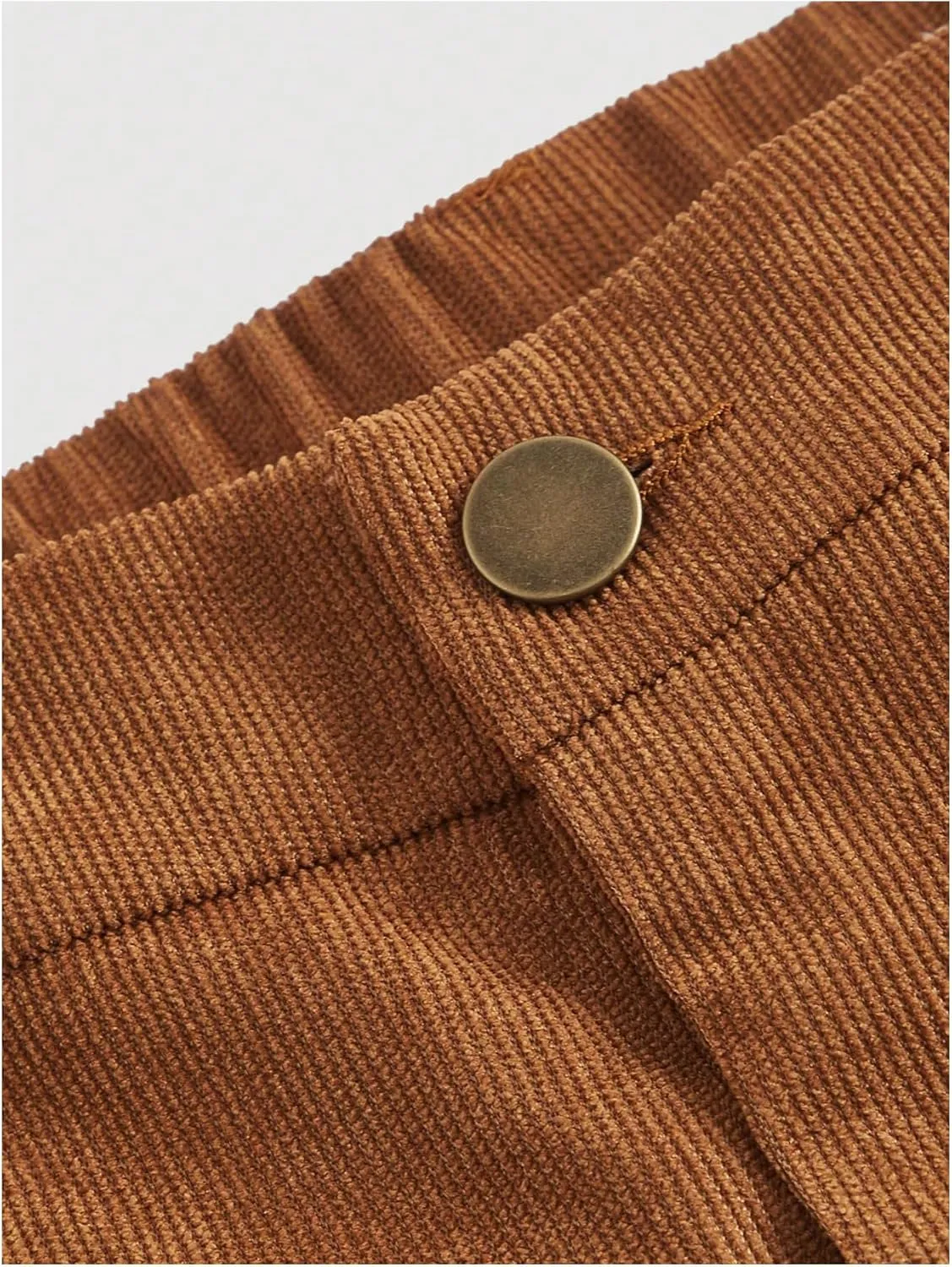 Floerns Women's Plus Size Corduroy Elastic High Waist Trousers Straight Leg Pants