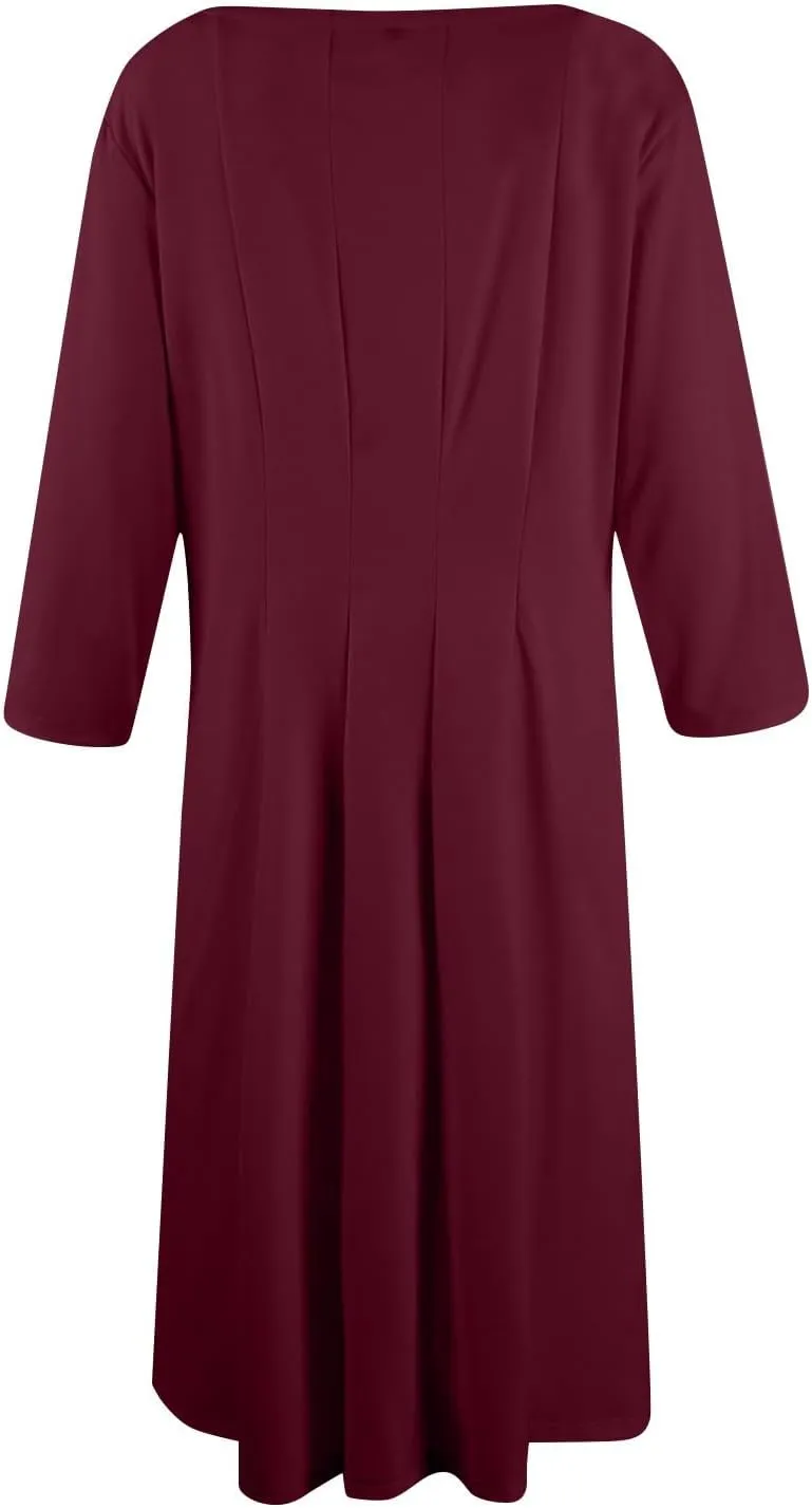 Formal Dresses for Women 2025 Winter Summer Spring Midi 3/4 Sleeve Casual Pleated A Line Dresses