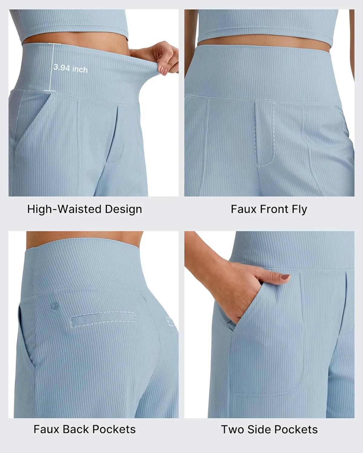 G4Free Comfy Ribbed Womens Shorts Dressy Casual High Waisted Athletic Lounge Trouser Shorts with Side Pockets