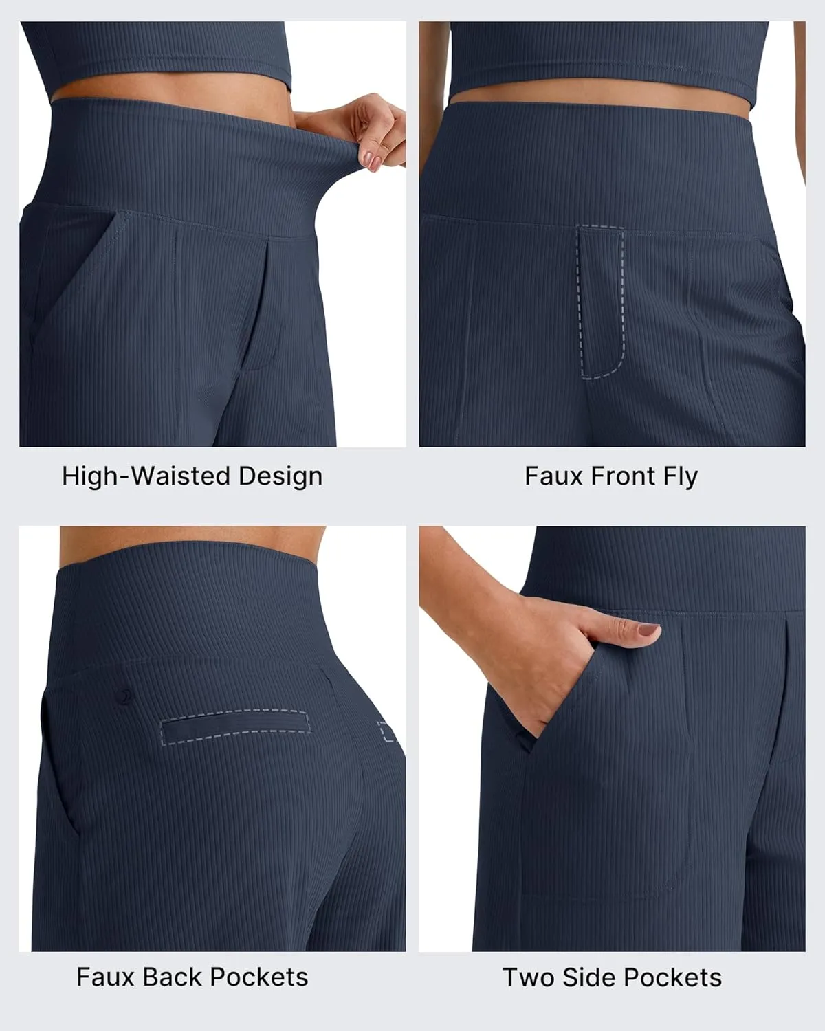G4Free Comfy Ribbed Womens Shorts Dressy Casual High Waisted Athletic Lounge Trouser Shorts with Side Pockets