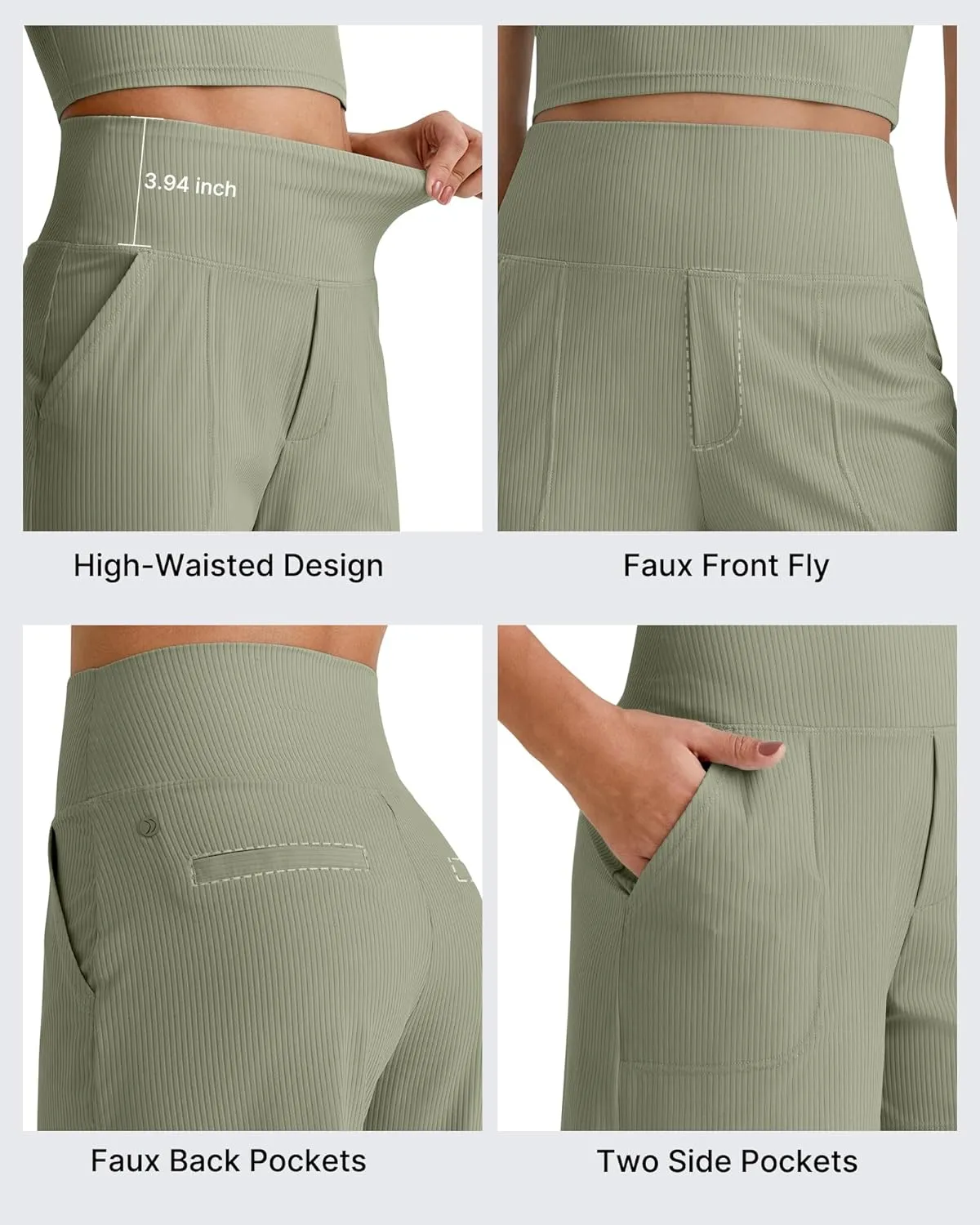G4Free Comfy Ribbed Womens Shorts Dressy Casual High Waisted Athletic Lounge Trouser Shorts with Side Pockets