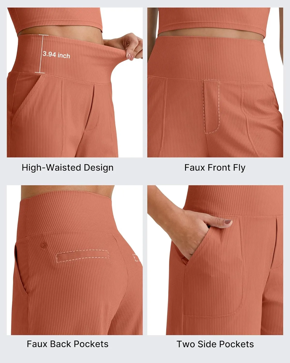 G4Free Comfy Ribbed Womens Shorts Dressy Casual High Waisted Athletic Lounge Trouser Shorts with Side Pockets