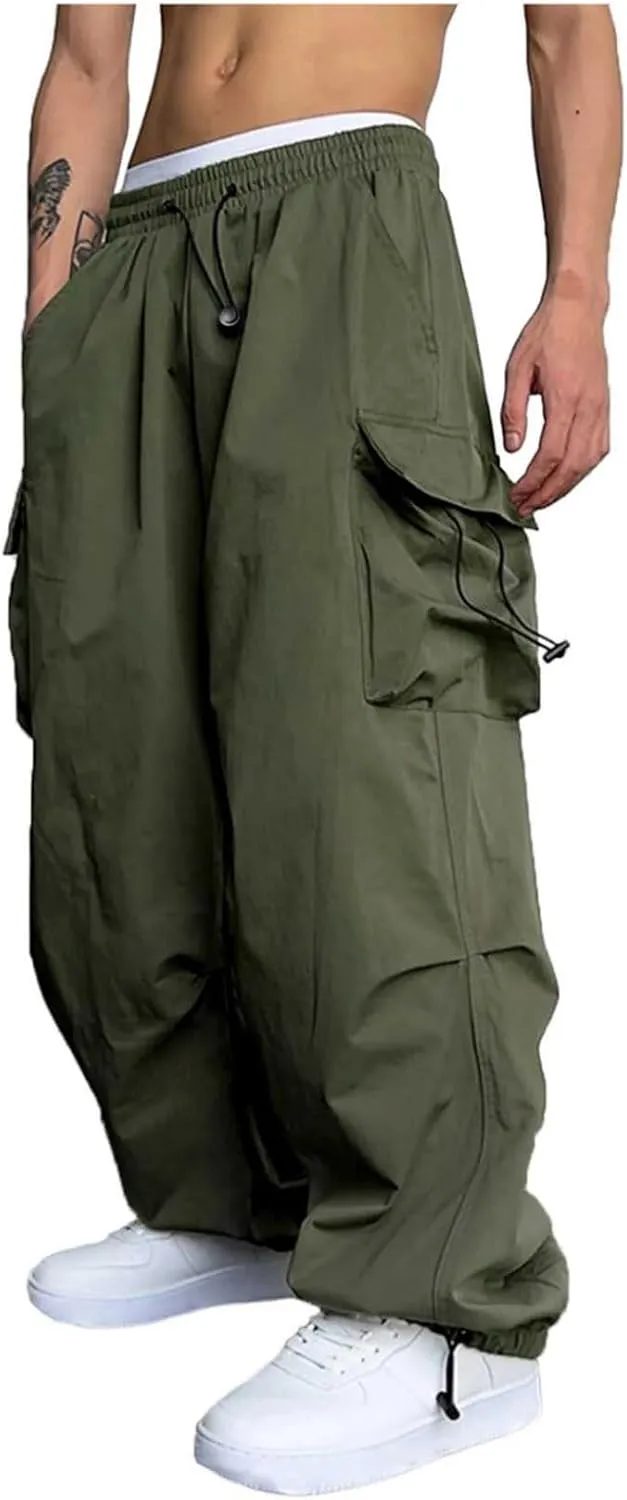 generic Men Pants Casual Summer Wide Leg Trousers Mens Cotton Linen Comfy Baggy Pants Fashoin Solid Elastic Wasit Loungewear