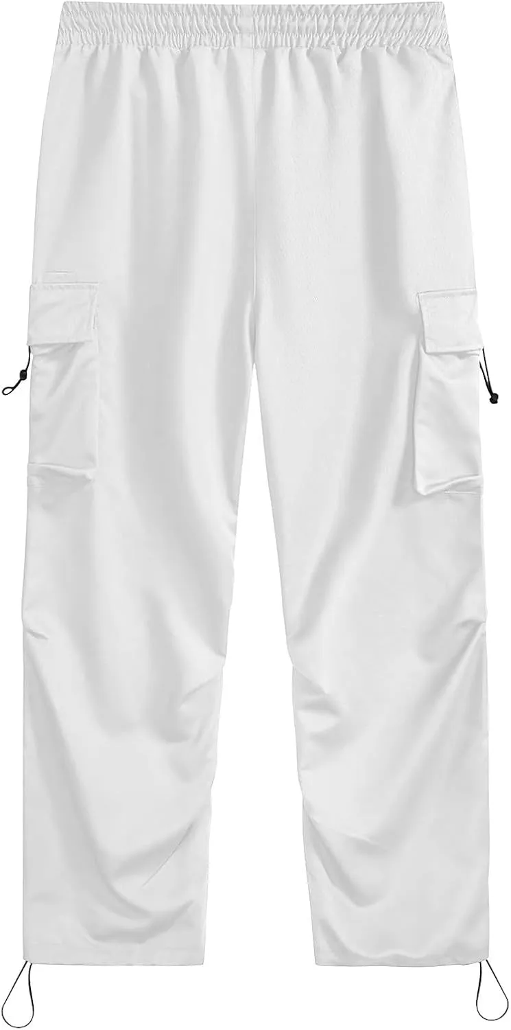 generic Men Pants Casual Summer Wide Leg Trousers Mens Cotton Linen Comfy Baggy Pants Fashoin Solid Elastic Wasit Loungewear